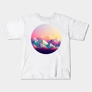 Nature's Kaleidoscope: Contemporary Mountain Prints Kids T-Shirt